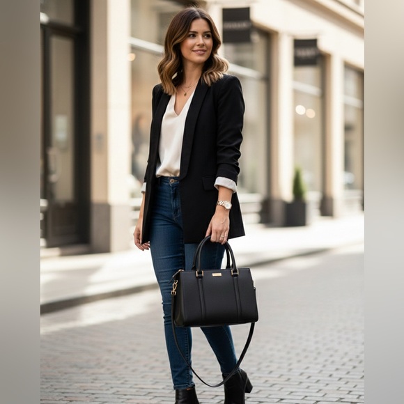 Kate Spade New York woman’s satchel black Saffiano Leather handbag 👜 USED ONCE - Picture 1 of 13